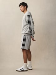 adidas Grey Essential 3-Stripes French Terry Shorts - Image 1 of 10