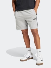 adidas Grey Essential 3-Stripes French Terry Shorts - Image 10 of 10