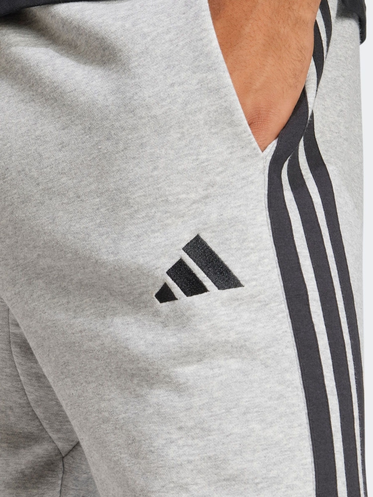 adidas Grey Essential 3-Stripes French Terry Shorts - Image 10 of 10