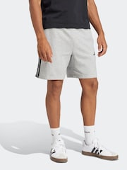 adidas Grey Essential 3-Stripes French Terry Shorts - Image 8 of 10