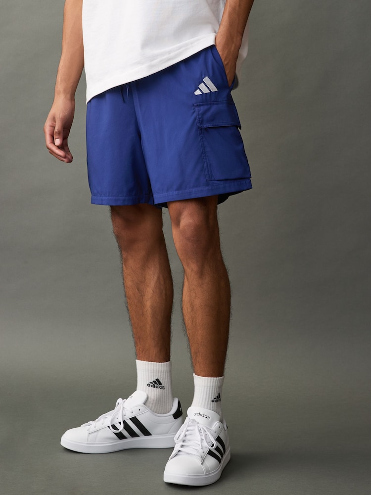 Синий - Шорты Челси с логотипом Adidas Small Essentials - Image 1 of 5