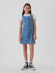 Gap Blue Button Sleeveless Denim Dress (4-13yrs) - Image 1 of 4