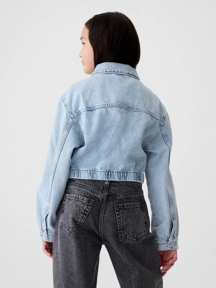 Gap Blue Cropped Denim Jacket (4-13yrs) - Image 2 of 5