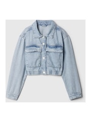 Gap Blue Cropped Denim Jacket (4-13yrs) - Image 4 of 5