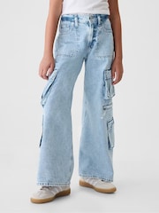 Gap Blue Mid Rise Double Cargo Baggy Jeans (5-13yrs) - Image 2 of 7