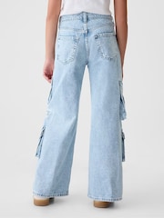 Gap Blue Mid Rise Double Cargo Baggy Jeans (5-13yrs) - Image 3 of 7