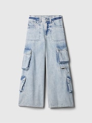 Gap Blue Mid Rise Double Cargo Baggy Jeans (5-13yrs) - Image 4 of 7