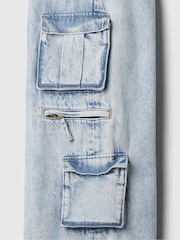 Gap Blue Mid Rise Double Cargo Baggy Jeans (5-13yrs) - Image 6 of 7