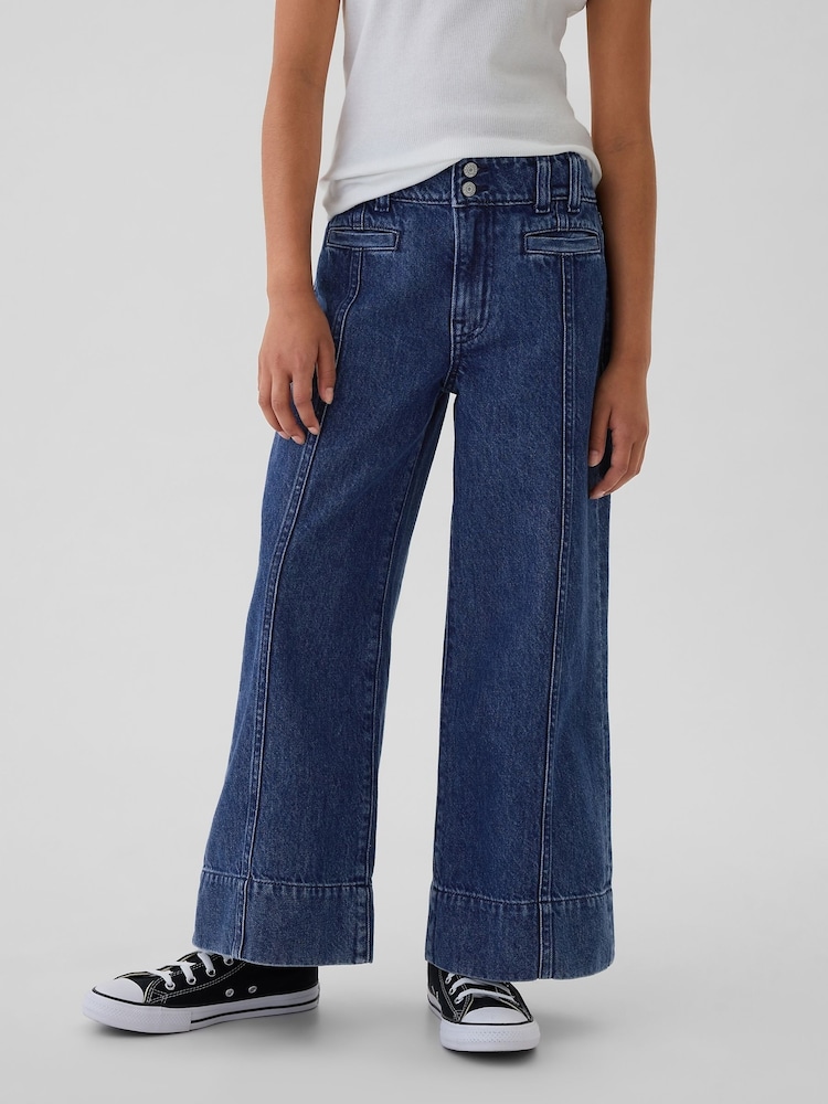 Gap Blue High Waisted Wide Leg Ankle Jeans (5-13yrs) - Image 2 of 6 Gap Blue High Waisted Wide Leg Ankle Jeans (5-13yrs) - Image 2 of 6