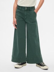 Gap Green High Waisted Wide Leg Ankle Jeans (5-13yrs) - Image 2 of 9