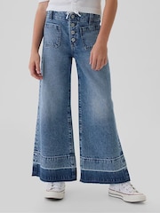 Gap Blue High Waisted Wide Leg Ankle Jeans (5-13yrs) - Image 3 of 7