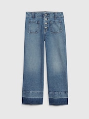 Gap Blue High Waisted Wide Leg Ankle Jeans (5-13yrs) - Image 5 of 7