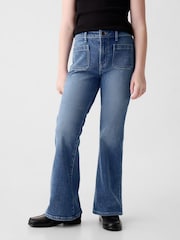 Gap Blue High Waisted 70s Flare Jeans (5-13yrs) - Image 1 of 6