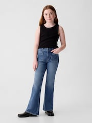 Gap Blue High Waisted 70s Flare Jeans (5-13yrs) - Image 3 of 6