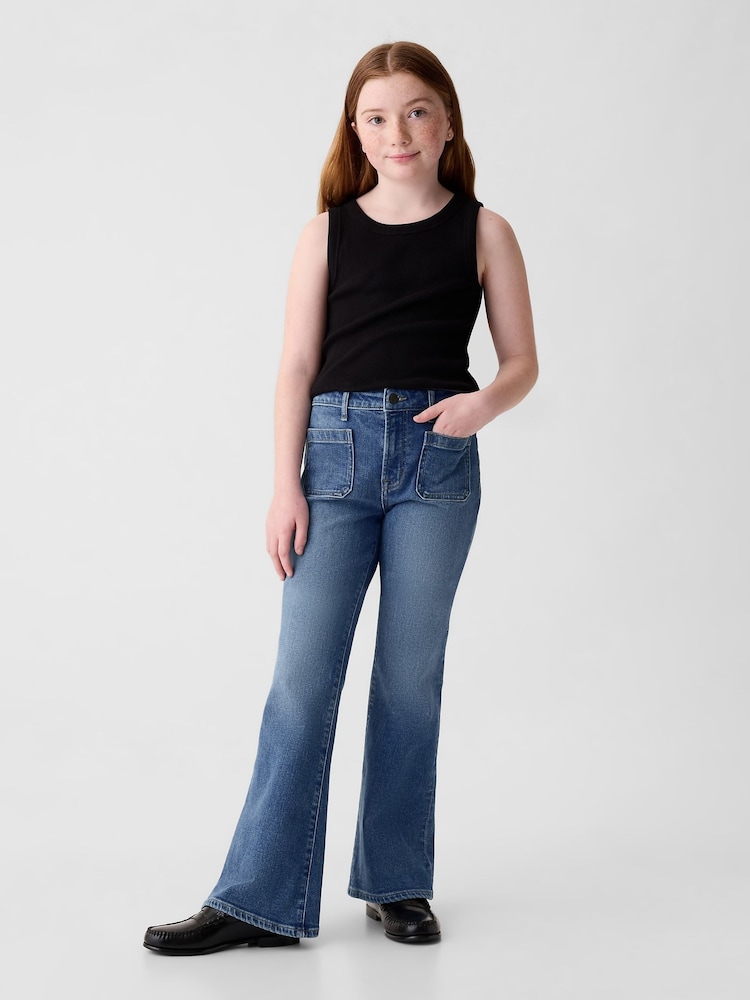 Gap Blue High Waisted 70s Flare Jeans (5-13yrs) - Image 3 of 6