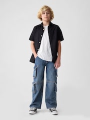 Gap Blue Double Cargo Baggy Jeans (5-13yrs) - Image 1 of 6