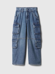 Gap Blue Double Cargo Baggy Jeans (5-13yrs) - Image 4 of 6