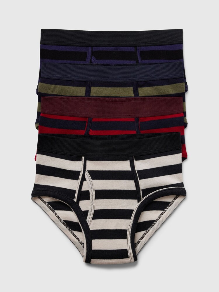 Gap Black/White Organic Cotton Briefs 4 Pack (4-13yrs) - Image 1 of 1