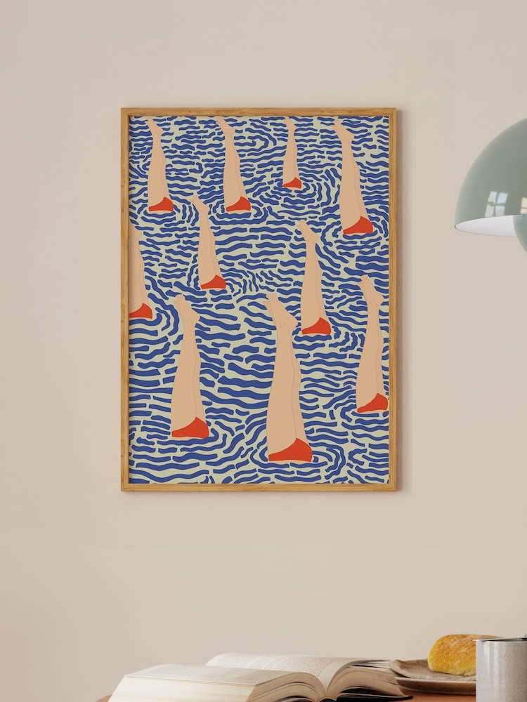 Blue Swimming Legs Framed Wall Art - Image 1 of 2