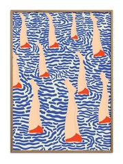 Blue Swimming Legs Framed Wall Art - Image 2 of 2