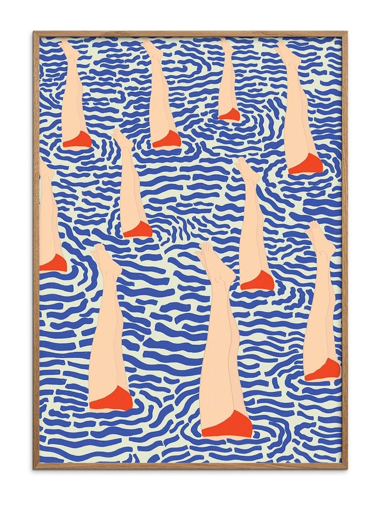 Blue Swimming Legs Framed Wall Art - Image 2 of 2