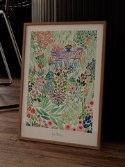 Green Garden Print Framed Wall Art - Image 1 of 2