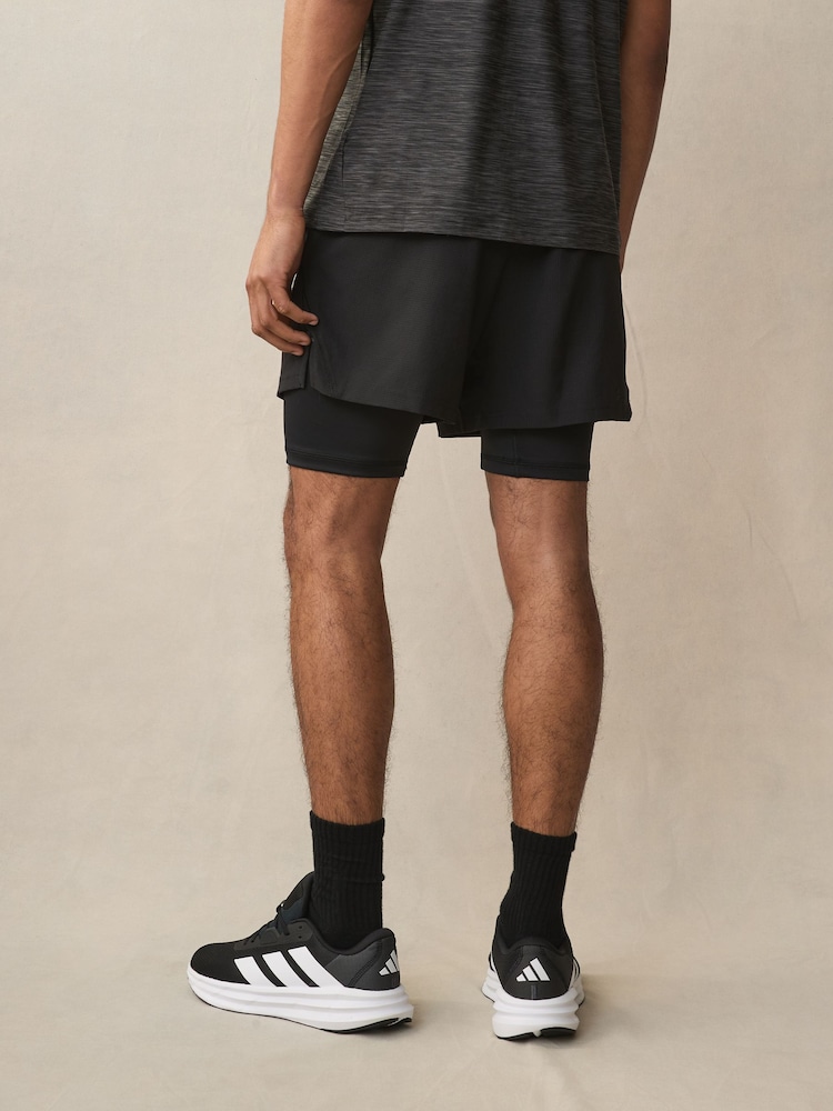 Черный - Шорты 2-в-1 adidas Gym+ - Image 2 of 5