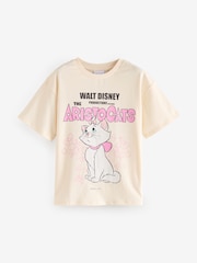 Ecru White Oversized Disney Marie Aristocats 100% Cotton T-Shirt (3-16yrs) - Image 1 of 4