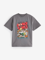 Grey Oversized Looney Tunes Graphic 100% Cotton T-Shirt (3-16yrs) - Image 1 of 1