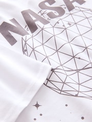 White Oversized NASA 100% Cotton T-Shirt (3-16yrs) - Image 4 of 4