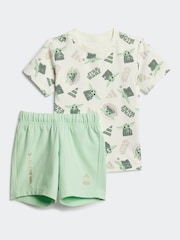 adidas White Star Wars The Mandalorian Shorts and T-Shirt Set - Image 1 of 7