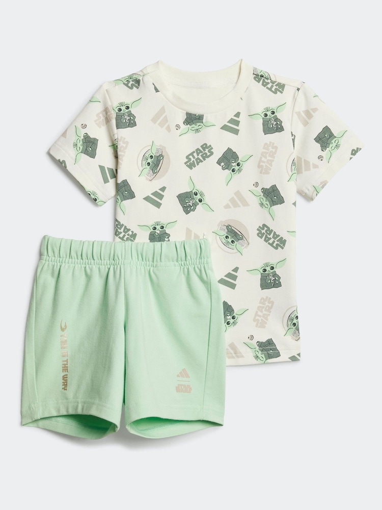 adidas White Star Wars The Mandalorian Shorts and T-Shirt Set - Image 1 of 7 adidas White Star Wars The Mandalorian Shorts and T-Shirt Set - Image 1 of 7