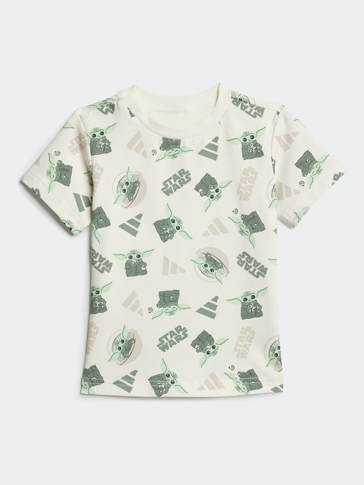 adidas White Star Wars The Mandalorian Shorts and T-Shirt Set - Image 2 of 7