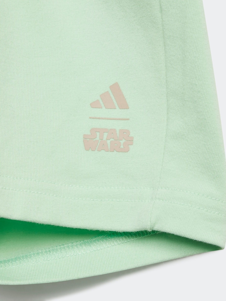 adidas White Star Wars The Mandalorian Shorts and T-Shirt Set - Image 7 of 7
