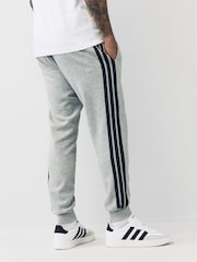 adidas Grey Essentials 3-Stripes Fleece Joggers - Image 4 of 6