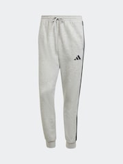adidas Grey Essentials 3-Stripes Fleece Joggers - Image 6 of 6