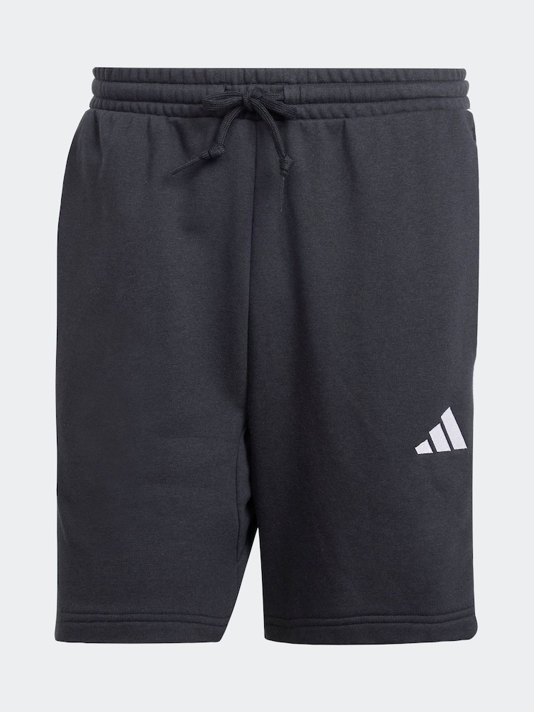 adidas Black White Essential 3-Stripes French Terry Shorts - Image 5 of 5 adidas Black White Essential 3-Stripes French Terry Shorts - Image 5 of 5