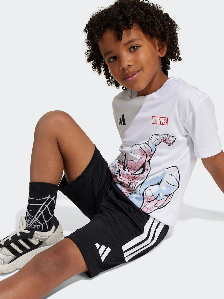 adidas White Spider-Man T-Shirt And Shorts Set - Image 1 of 7