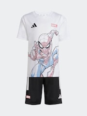 adidas White Spider-Man T-Shirt And Shorts Set - Image 5 of 7