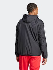 adidas Black Essentials 3-Stripes Windbreaker Jacket - Image 2 of 6