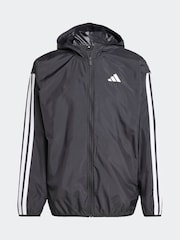 adidas Black Essentials 3-Stripes Windbreaker Jacket - Image 6 of 6