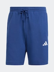 Синий - adidas Essential 3-Stripes French Terry Shorts - Image 10 of 11