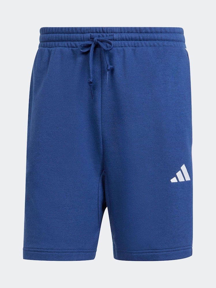 Modrá - Kraťasy z francouzského froté adidas Essential 3-Pruh Úplet - Image 10 of 11
