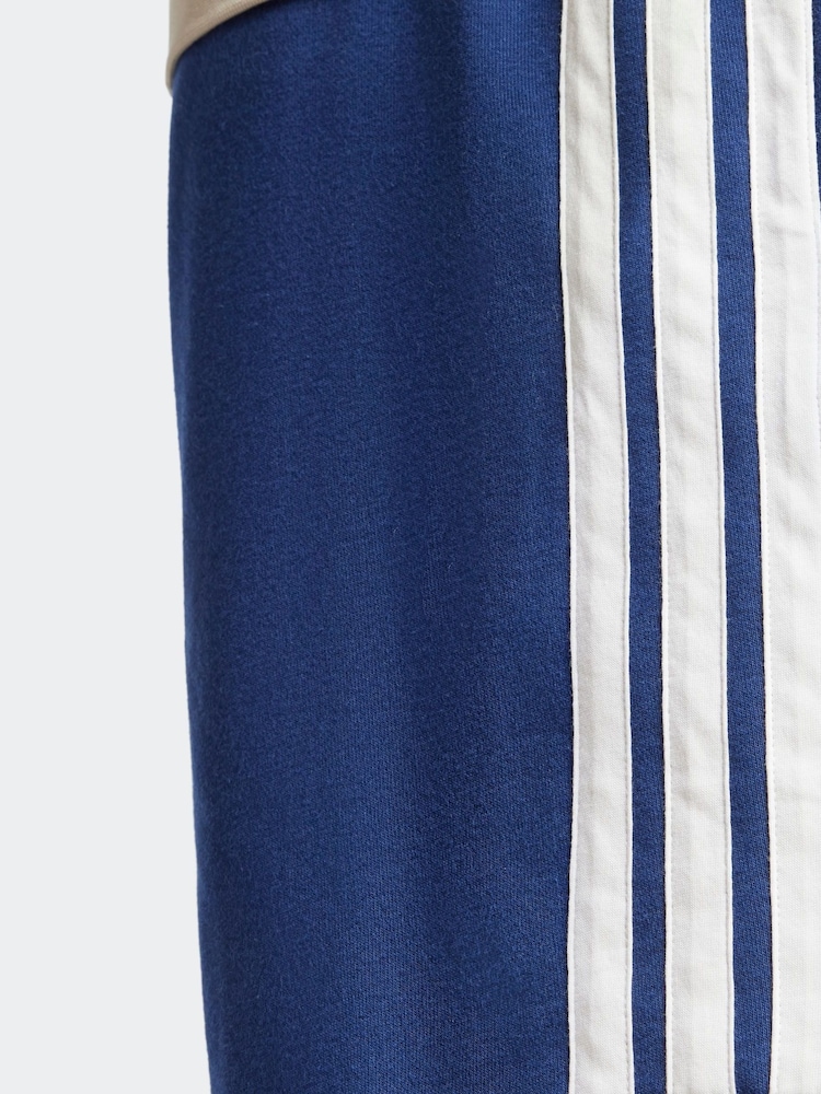 Синий - adidas Essential 3-Stripes French Terry Shorts - Image 11 of 11