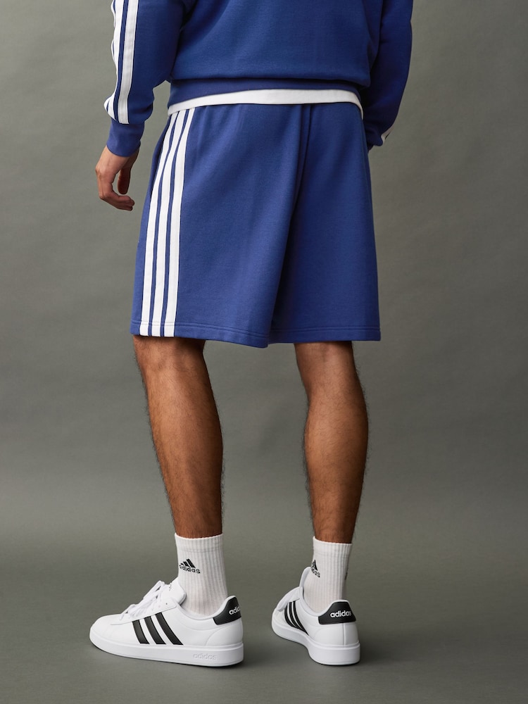 Modrá - Kraťasy z francouzského froté adidas Essential 3-Pruh Úplet - Image 4 of 11