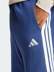 Синий - adidas Essential 3-Stripes French Terry Shorts - Image 7 of 11
