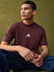 Красный - adidas Essentials Small Logo Single 100% Cotton Jersey T-Shirt - Image 1 of 11