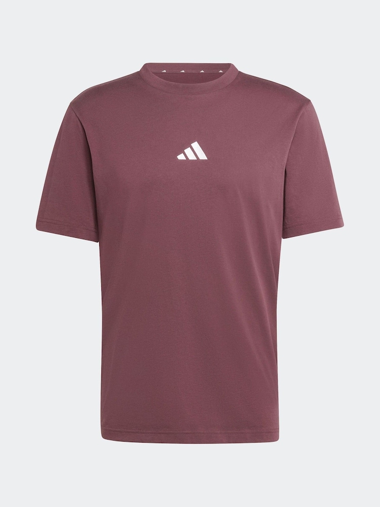 Красный - adidas Essentials Small Logo Single 100% Cotton Jersey T-Shirt - Image 11 of 11