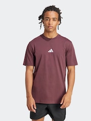 Красный - adidas Essentials Small Logo Single 100% Cotton Jersey T-Shirt - Image 8 of 11
