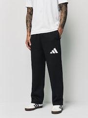 adidas Black Essentials Wide Leg 3 Bar Logo Joggers - Image 1 of 5